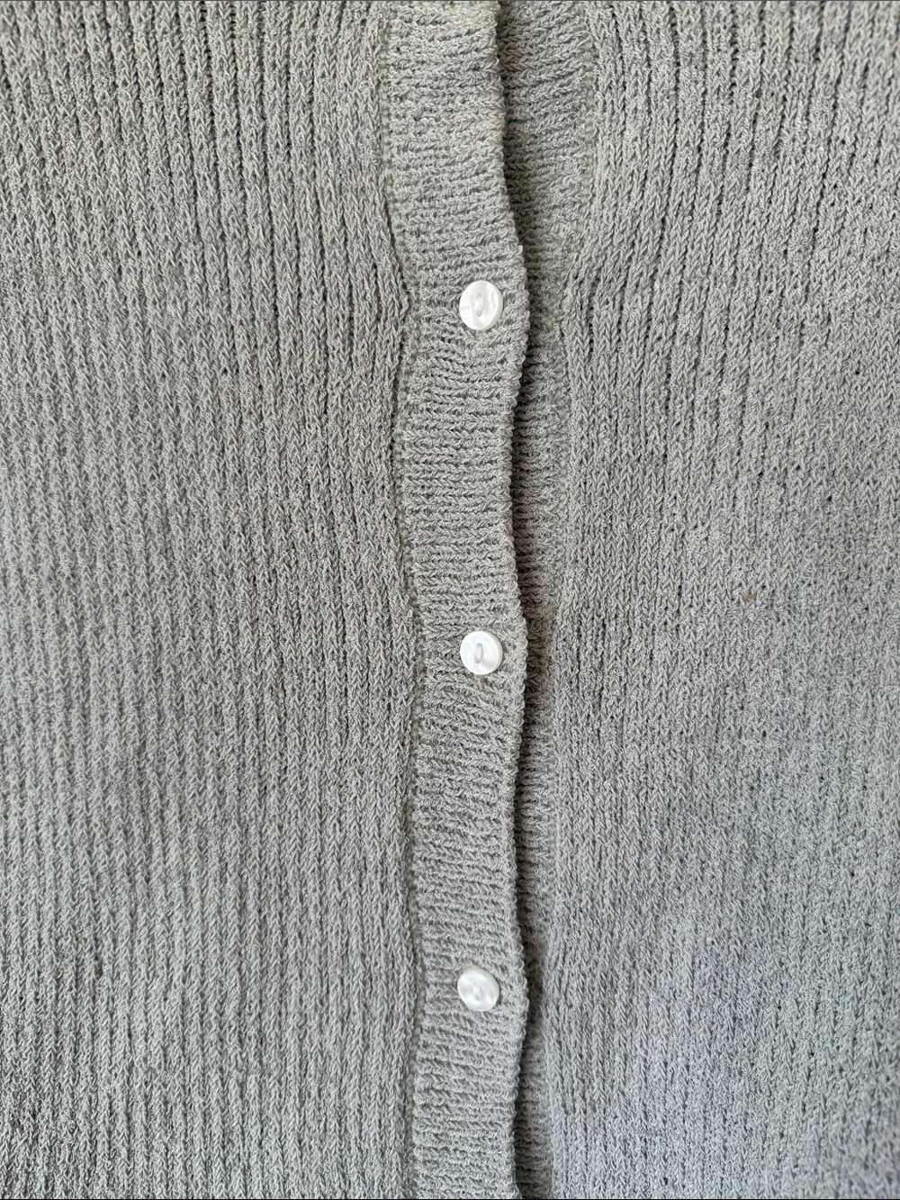 H&M Light Green Ribbed Cropped Button Cardigan - Picture 4 of 5